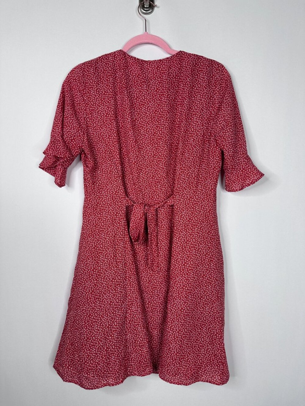 Lulus Castana Rust Red Print Button-Up Dress Medium #A2606 - Picture 6 of 11